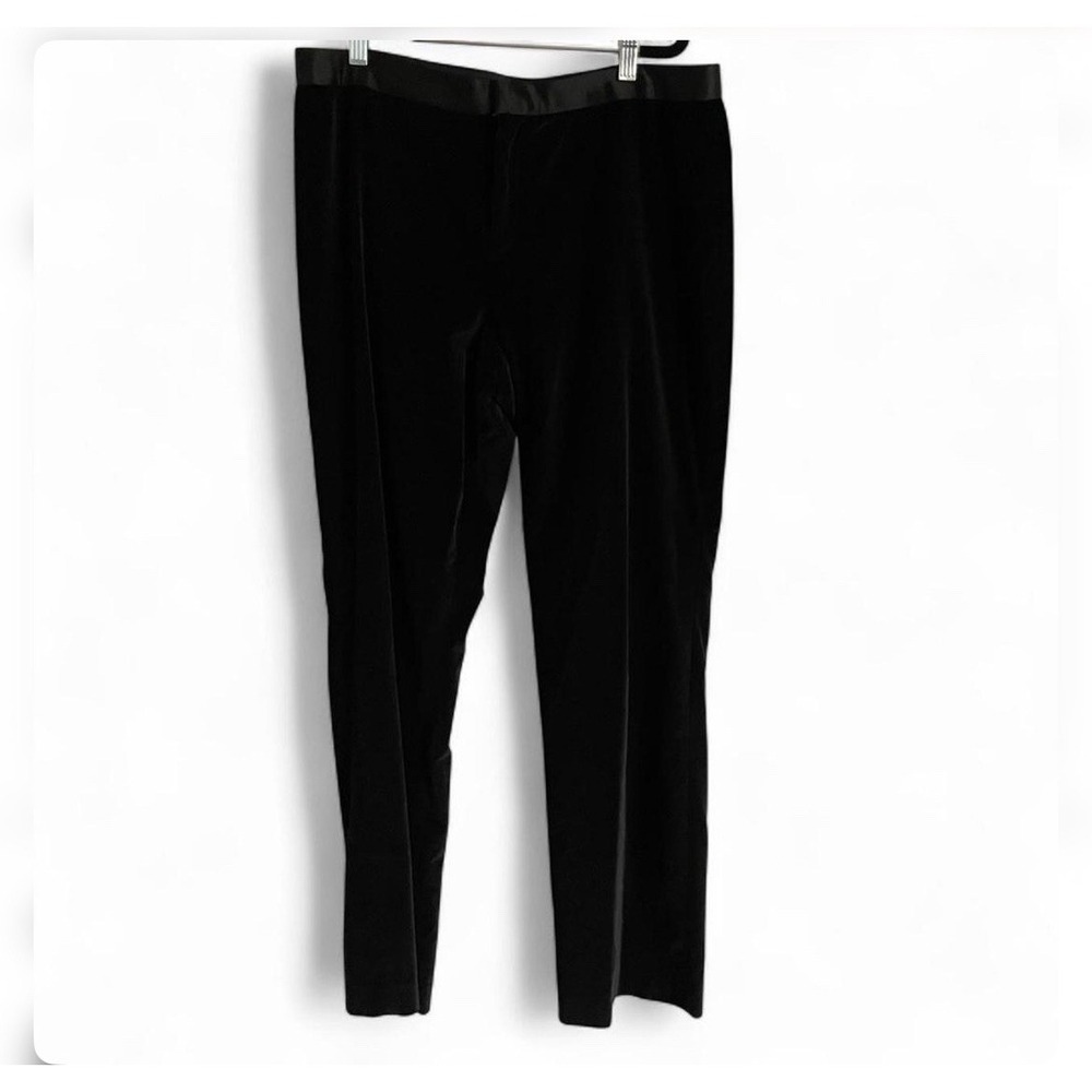 Lauren Ralph Lauren‎ Black Velvet Pants Career Timeless Capsule Size 14 Straight